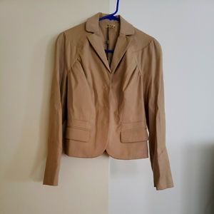 Max studio beige fitted crop blazer jacket sz 2 S NWT